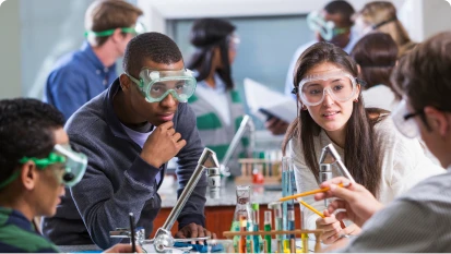 Chemistry Students doing a lab