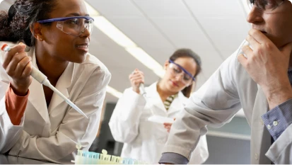 scientists working together in a lab