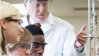 Texas A&M University scientist in lab