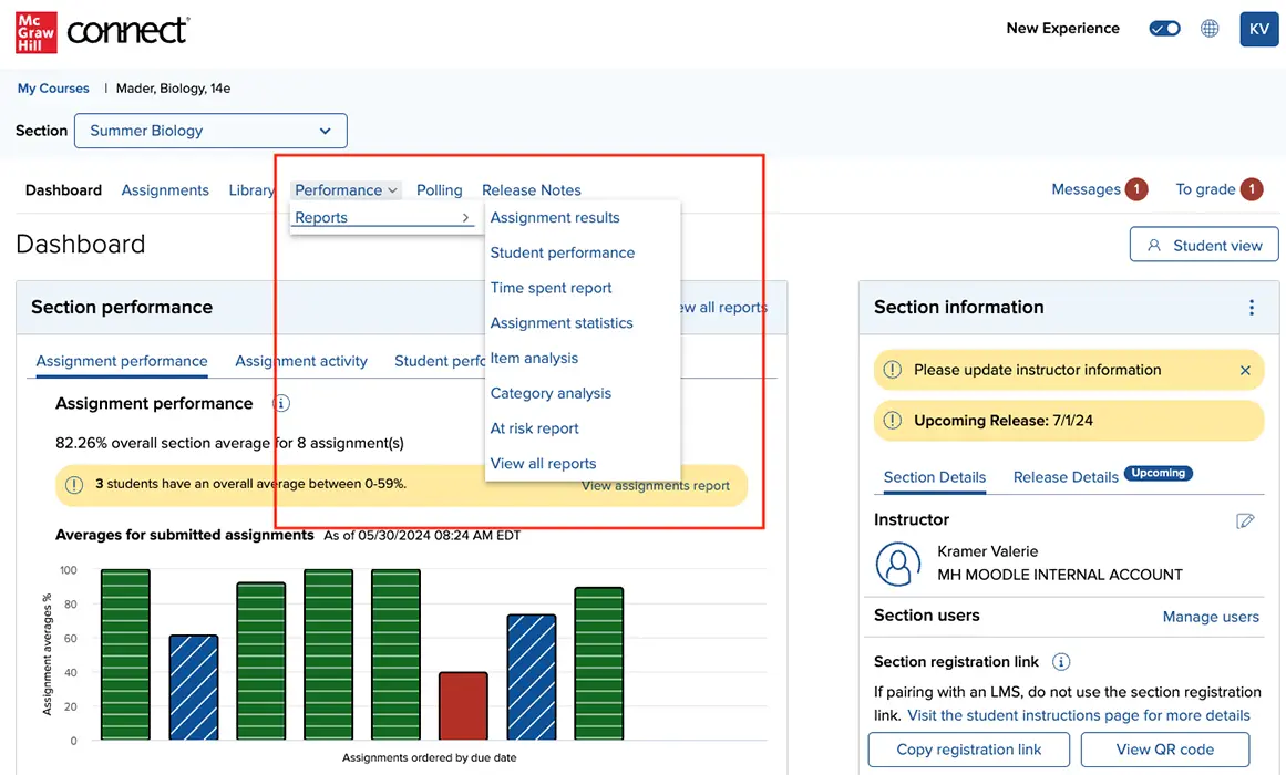 Connect screenshot showing New media Services
