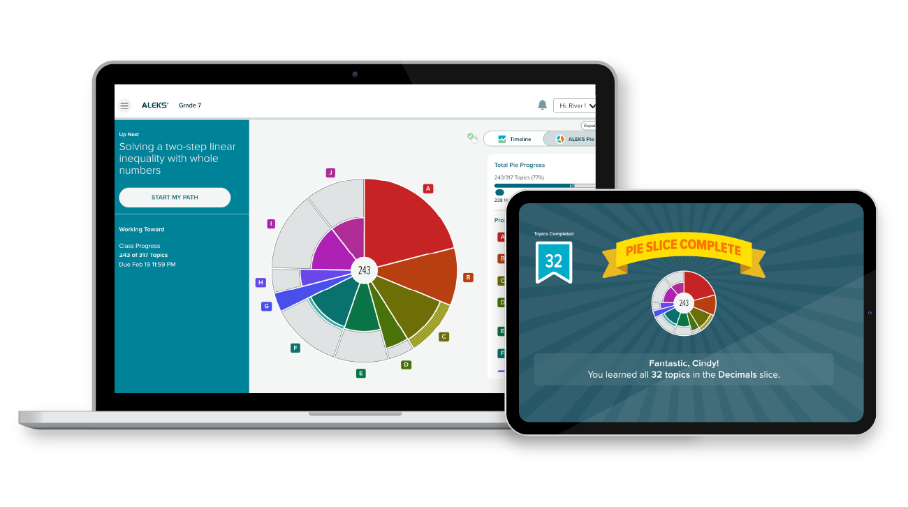 ALEKS Filling Gaps and Accelerating Beyond: Animated GIF of Platform Dashboard