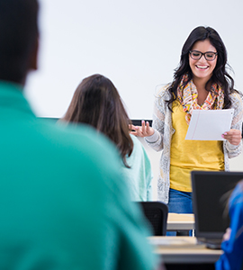teacher speaking to class