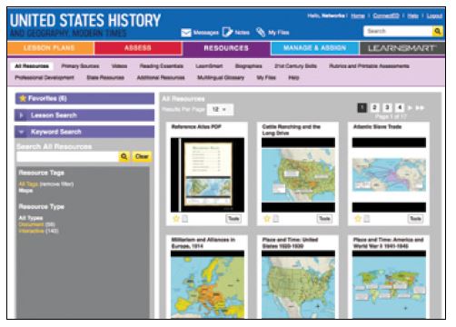 United States History and Geography Modern Times Teacher Reseource Library screenshot