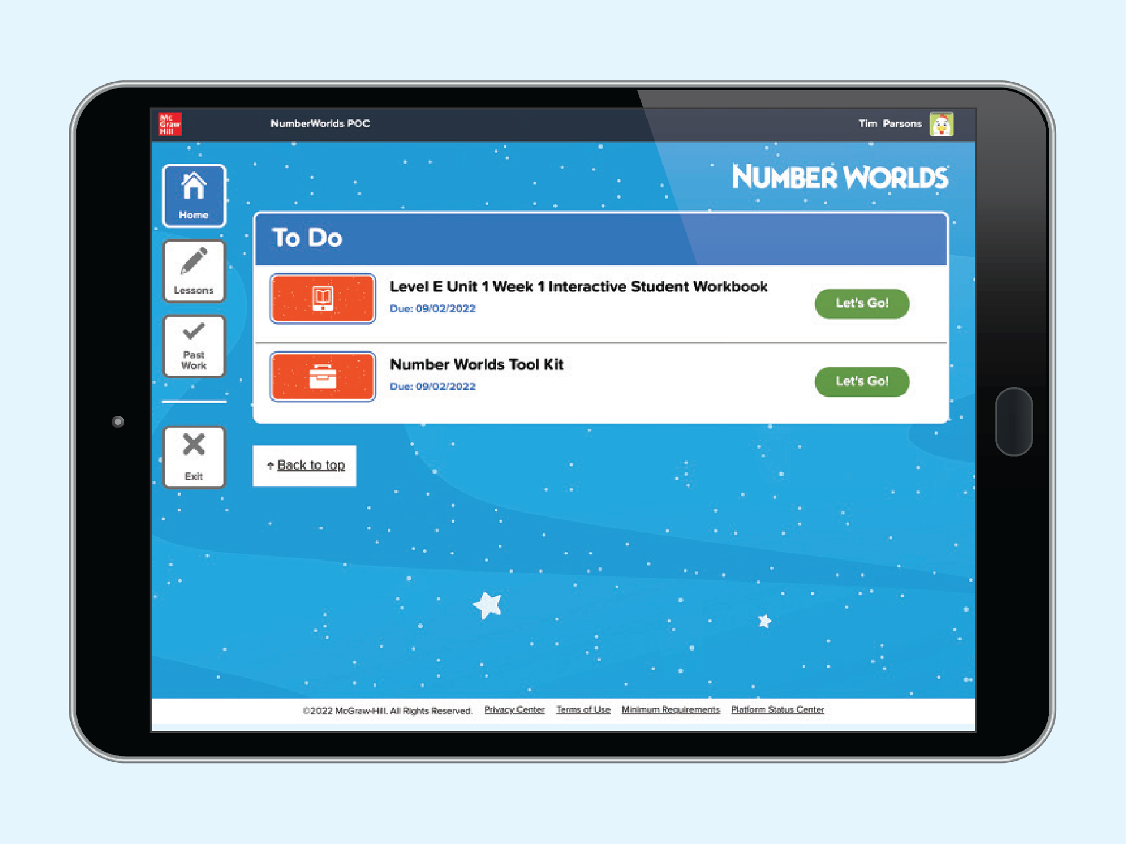 Screenshot of The Student Dashboard