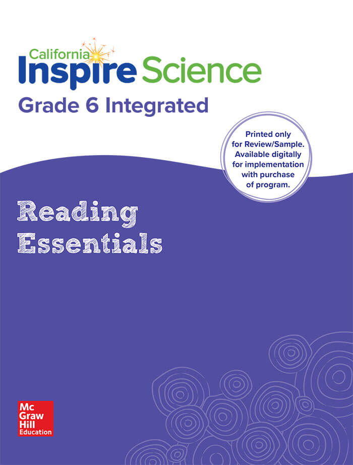 Inspire Science Science Reading Essentials cover, Grade 6