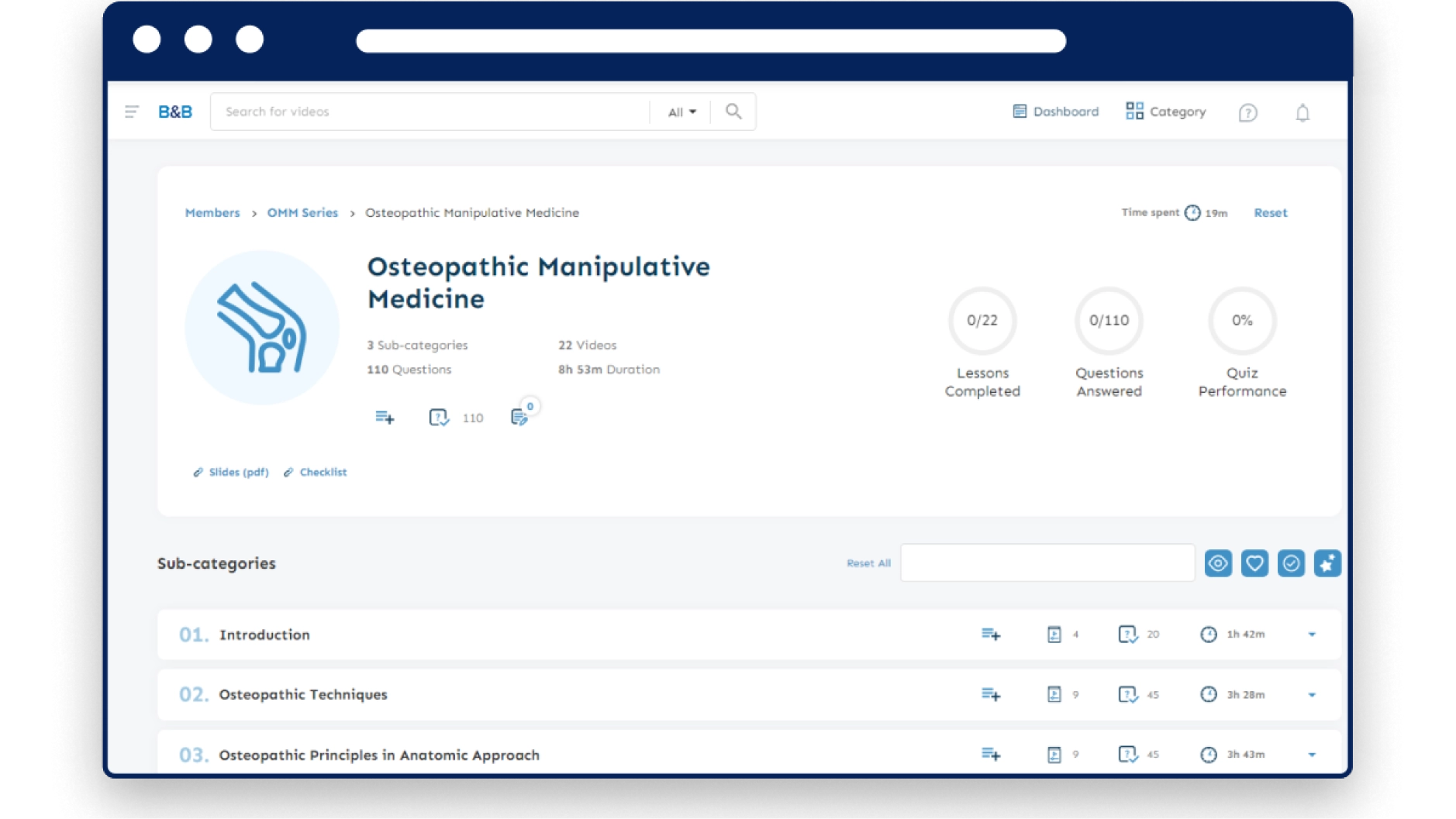 OMM Series dashboard screenshot